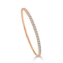 Load image into Gallery viewer, 14k Gold 1.45ct Diamond Single Row Flexible Stackable Bangle
