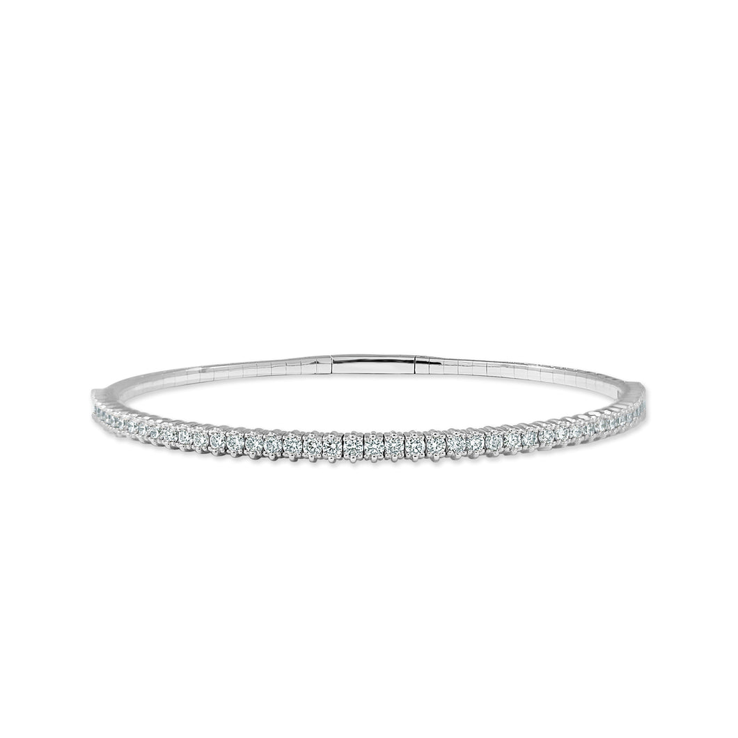 14k Gold 1ct Diamond Flexible Stackable Bangle