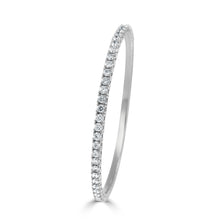 Load image into Gallery viewer, 14k Gold 3ct Diamond Flexible Stackable Bangle
