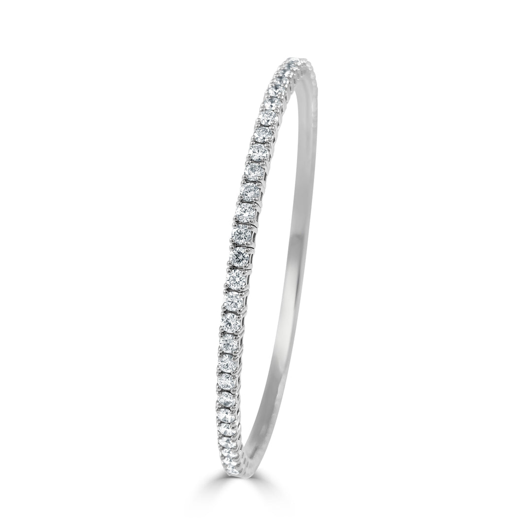 14k Gold 3ct Diamond Flexible Stackable Bangle