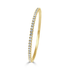 Load image into Gallery viewer, 14k Gold 3ct Diamond Flexible Stackable Bangle
