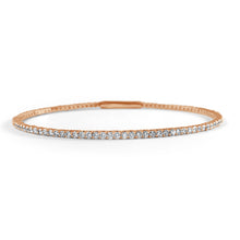 Load image into Gallery viewer, 14K Gold 1.70ct Diamond Flexible Stackable Bangle
