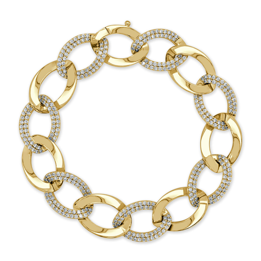 14K Gold Diamond Link Bracelet