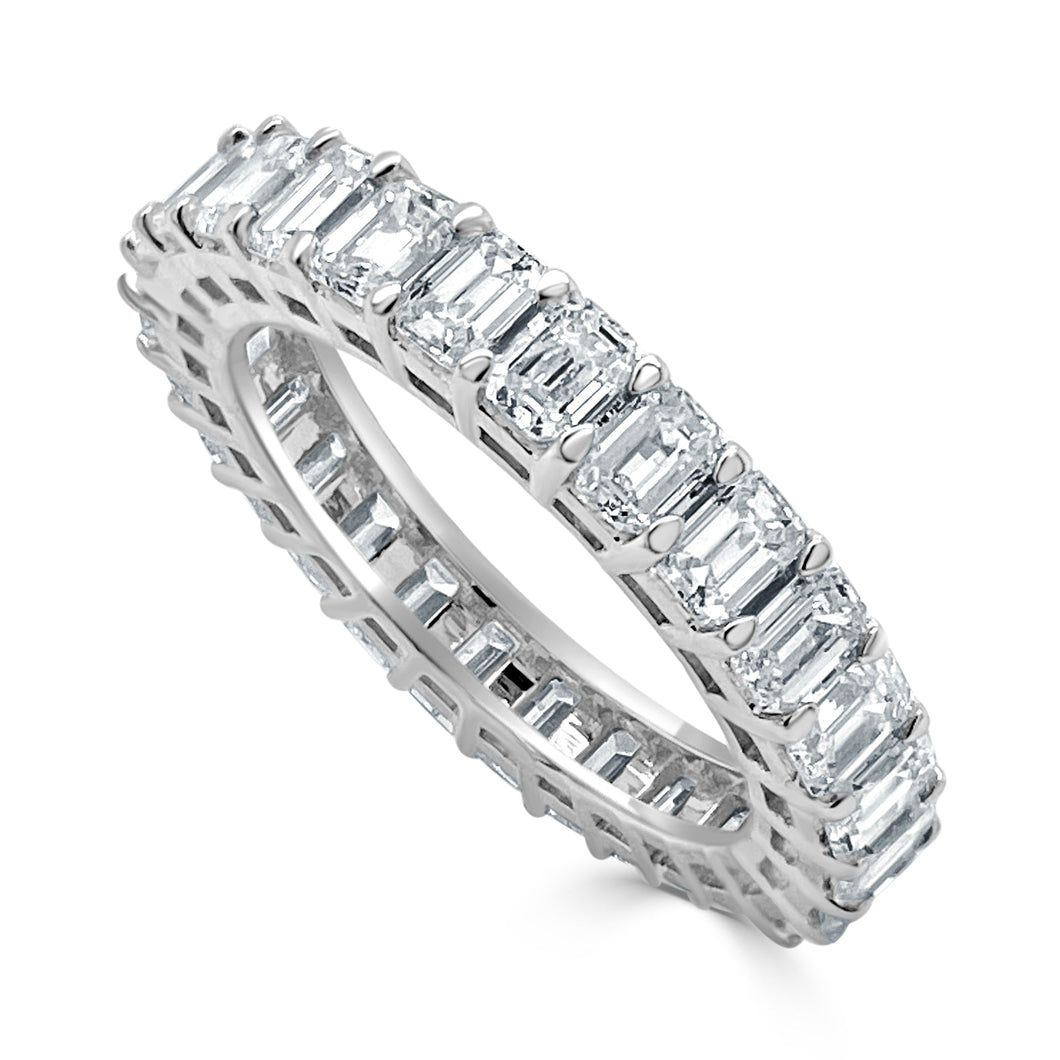 14K White Gold Emerald Cut Diamond Eternity Band