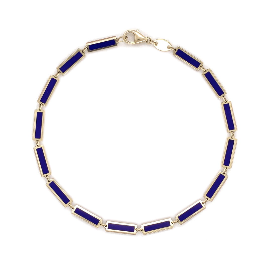 14k Gold & Lapis Bar Bracelet