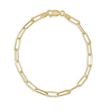 Load image into Gallery viewer, 14K Gold Link Paperclip Bracelet
