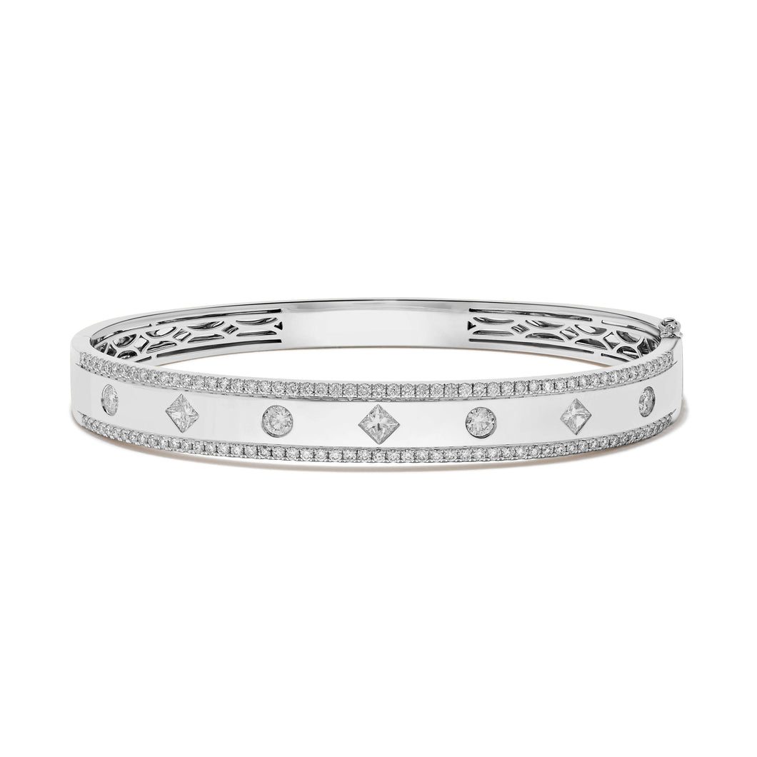 14K Gold Diamond Bangle 1.68ct