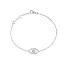 Load image into Gallery viewer, 14K Gold Diamond Evil Eye Bracelet
