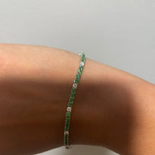 Load image into Gallery viewer, 14K White Gold Tsavorite &amp; Diamond Bracelet
