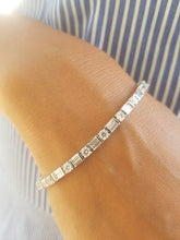 Load image into Gallery viewer, 14K White Gold Baguette &amp; Round Diamond Aleternating Bracelet 7&quot;
