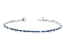 Load image into Gallery viewer, 14K White Gold Sapphire &amp; Diamond Bracelet
