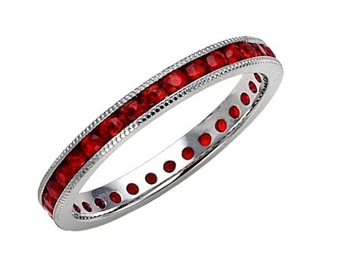 18K White Gold Ruby Eternity Band