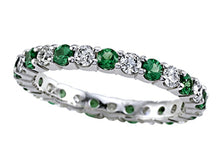 Load image into Gallery viewer, 18K White Gold Tsavorite &amp; Diamond Eternity Band
