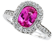 Load image into Gallery viewer, 18K White Gold Pink Sapphire &amp; Diamond Ring
