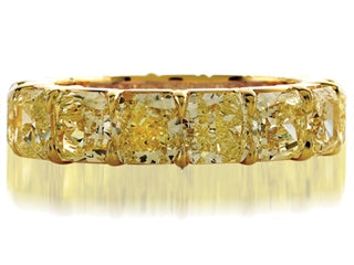 18K Yellow Gold Fancy Yellow Radiant Diamond Eternity Band