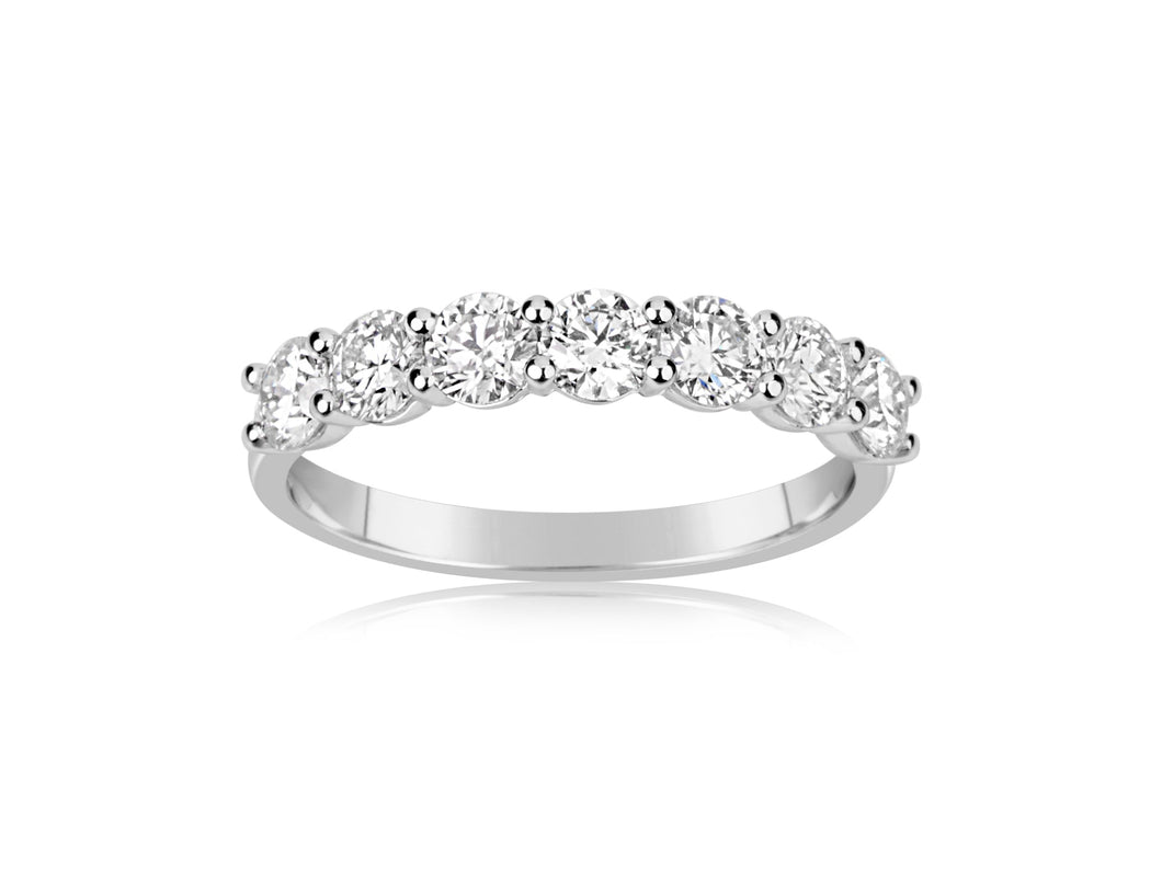 14K White Gold Diamond Half Way Around Band