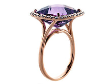 Load image into Gallery viewer, 14K Yellow Gold Amethyst &amp; Diamond Ring
