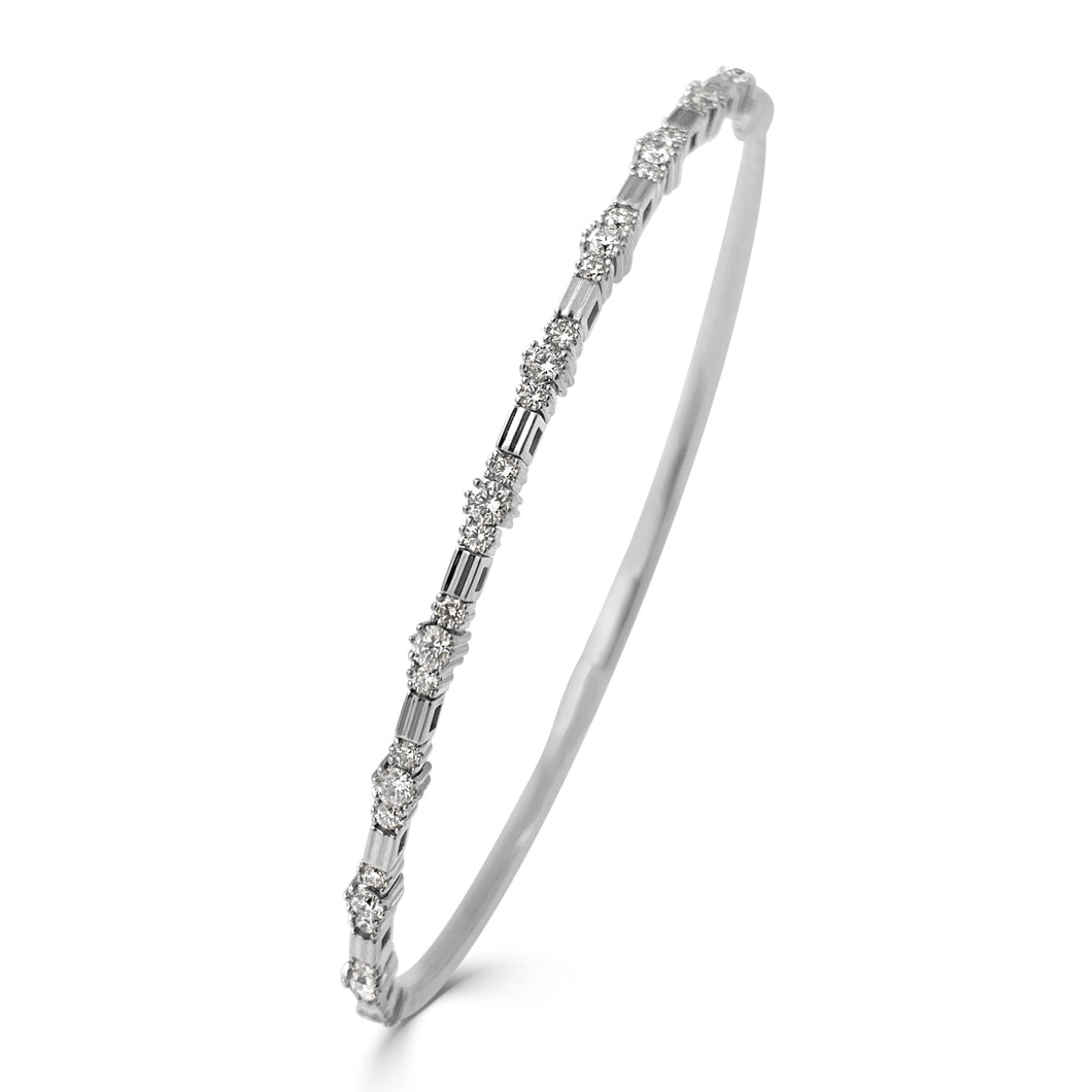 14k Gold 0.75ct Diamond Flexible Stackable Bangle