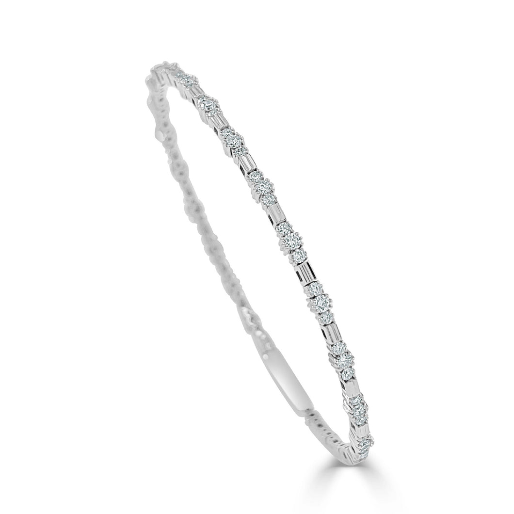 14k Gold 1.55ct Diamond Flexible Bangle