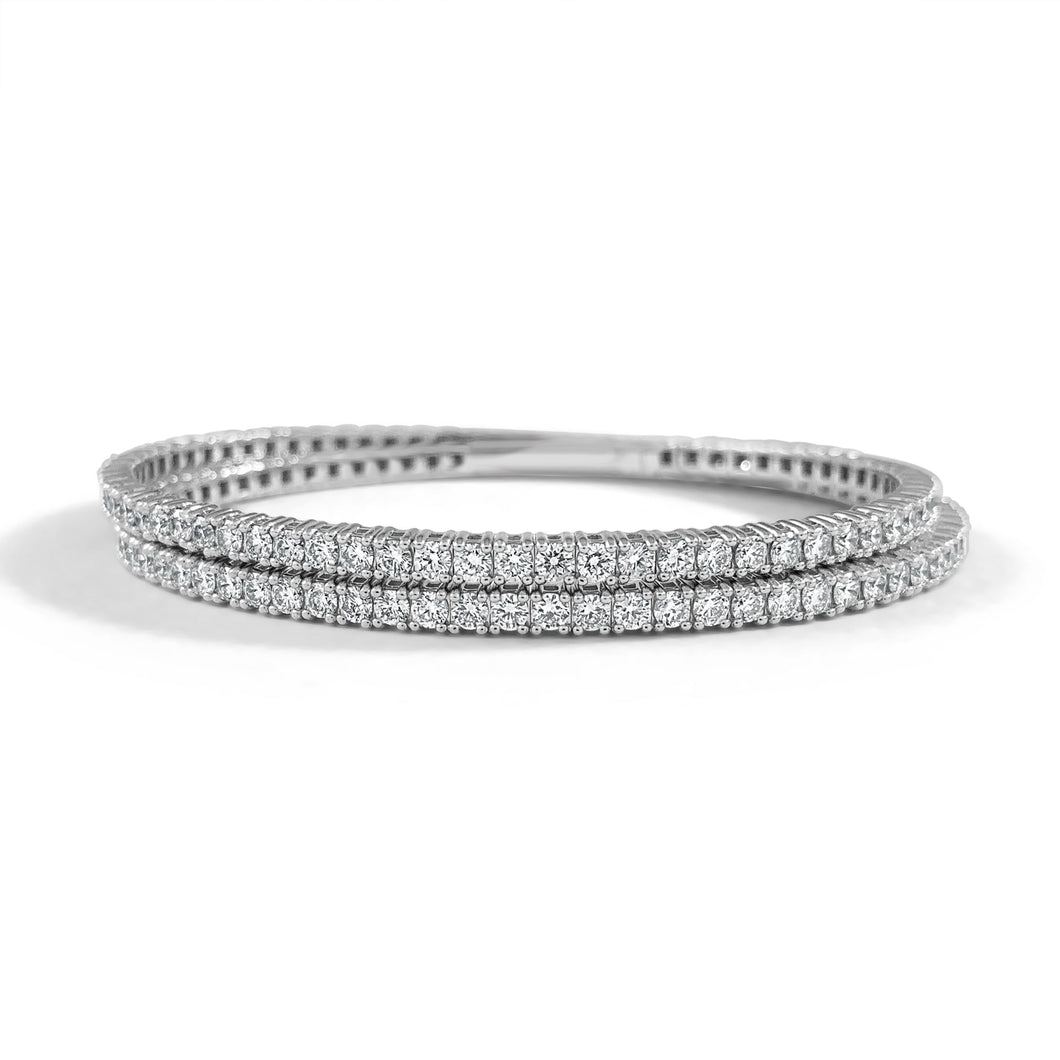 14k Gold 6.71ct Diamond Flexible Bangle