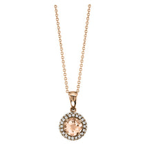 Load image into Gallery viewer, 14K Rose Gold Morganite &amp; Diamond Pendant
