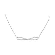 Load image into Gallery viewer, 18K White Gold Diamond Infinity Necklace 18&quot; Chain
