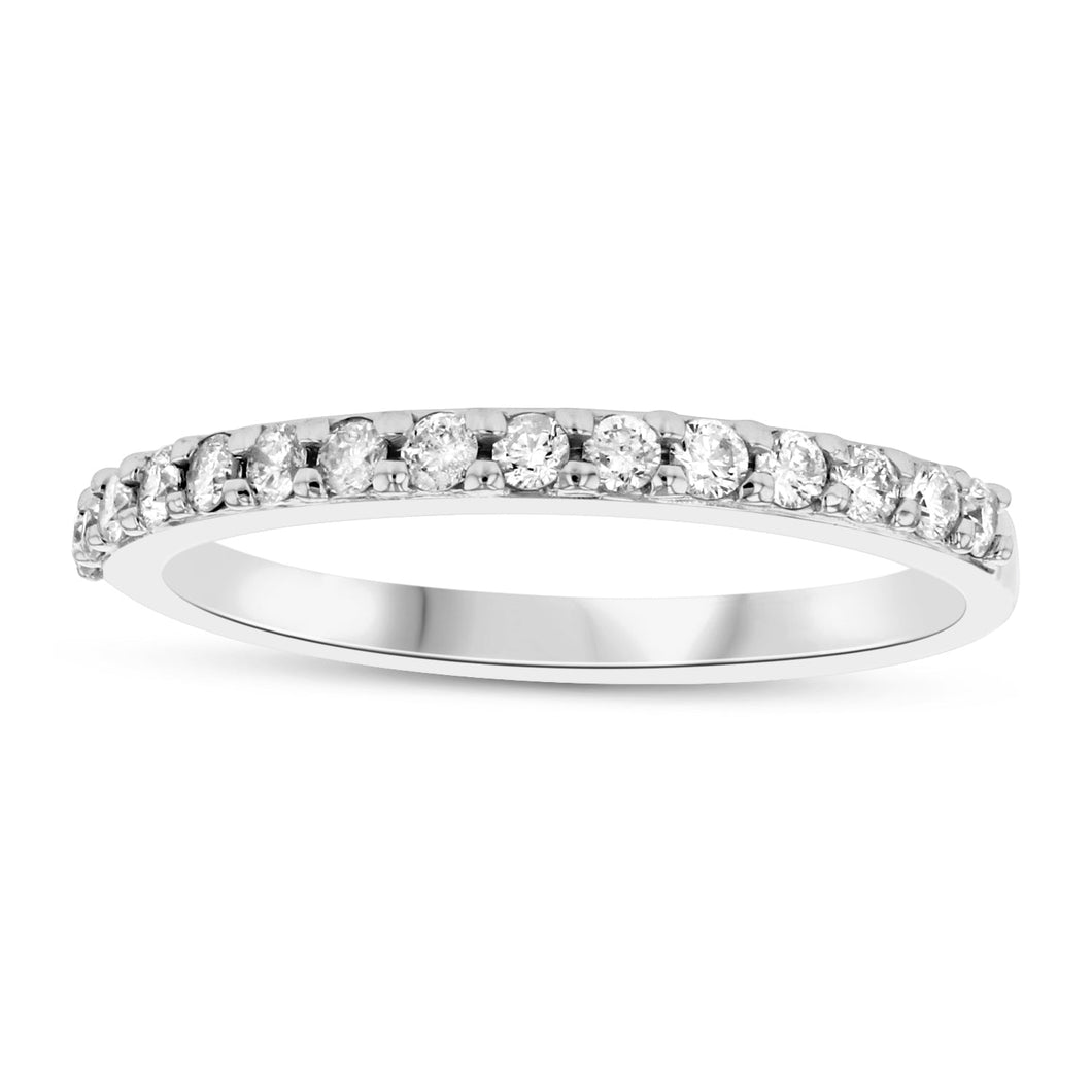 14K White Gold Diamond 1/3ct Half-Way Band