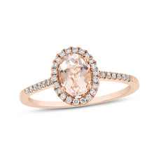 Load image into Gallery viewer, 14K Rose Gold Morganite &amp; Diamond Ring -Size 6.5
