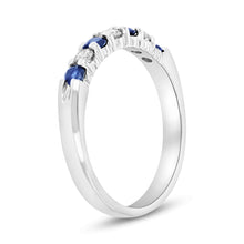 Load image into Gallery viewer, 14K White Gold Sapphire &amp; Diamond Band
