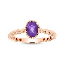 Load image into Gallery viewer, 14K Gold Oval Birth Stone Bead Ring
