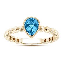 Load image into Gallery viewer, 14K Gold Pear Shape Birth Stone Bead Ring
