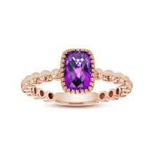 Load image into Gallery viewer, 14K Gold Cushion Birth Stone Bead Ring
