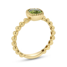 Load image into Gallery viewer, 14K Gold Square Cushion Birth Stone Bead Ring
