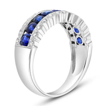 Load image into Gallery viewer, 14K White Gold Sapphire &amp; Diamond Band
