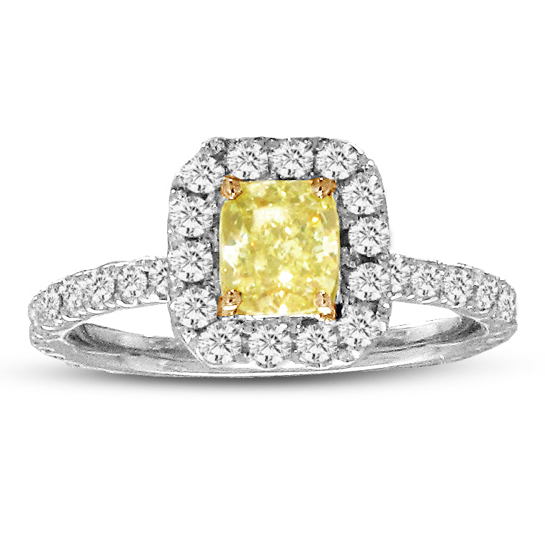 14K/18K White Gold Yellow & White Diamond Ring