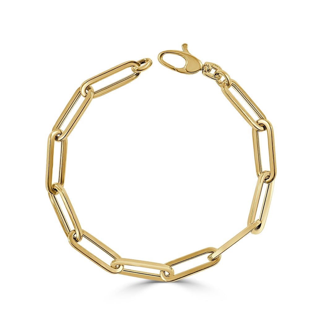 14K Yellow Gold Large Link Bracelet 7