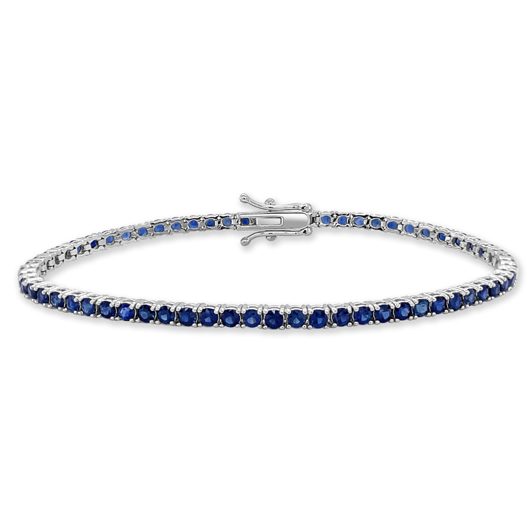 14K White Gold Sapphire Tennis Bracelet