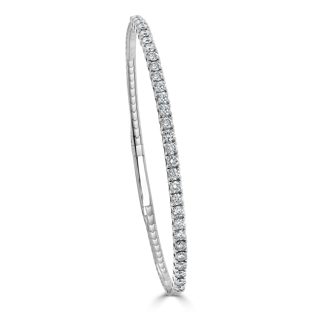 14K Gold Diamond Flexible Bangle