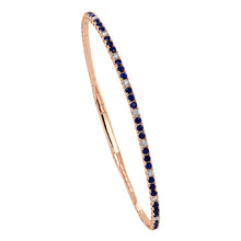 Load image into Gallery viewer, 14K Gold Sapphire &amp; Diamond Alternating Flex Bangle
