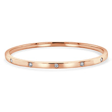 Load image into Gallery viewer, 14K Gold Diamond Bezel Bangle
