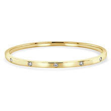 Load image into Gallery viewer, 14K Gold Diamond Bezel Bangle
