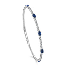 Load image into Gallery viewer, 14K Gold Sapphire &amp; Diamond Flex Bangle
