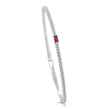 Load image into Gallery viewer, 14K Gold Ruby &amp; Diamond Flex Bangle
