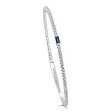 Load image into Gallery viewer, 14K Gold Sapphire &amp; Diamond Flex Bangle
