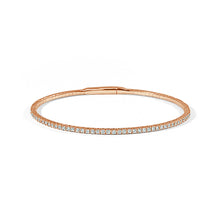 Load image into Gallery viewer, 14k Gold 1ct Diamond Flexible Stackable Bangle
