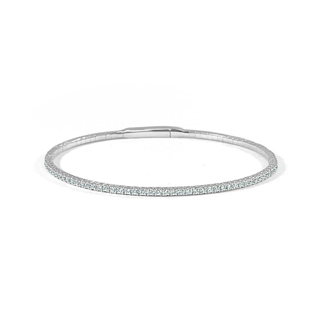 14k Gold 1ct Diamond Flexible Stackable Bangle