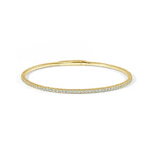 Load image into Gallery viewer, 14k Gold 1ct Diamond Flexible Stackable Bangle
