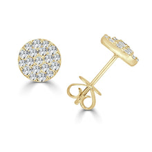 Load image into Gallery viewer, 14K Diamond Cluster Stud Earrings
