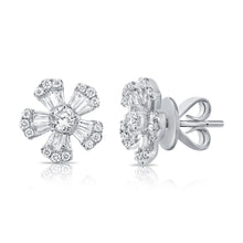 Load image into Gallery viewer, 14K Gold Diamond Flower Stud Earring
