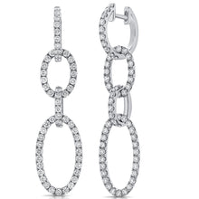 Load image into Gallery viewer, 14K Gold Diamond Oval Link Drop Earrings
